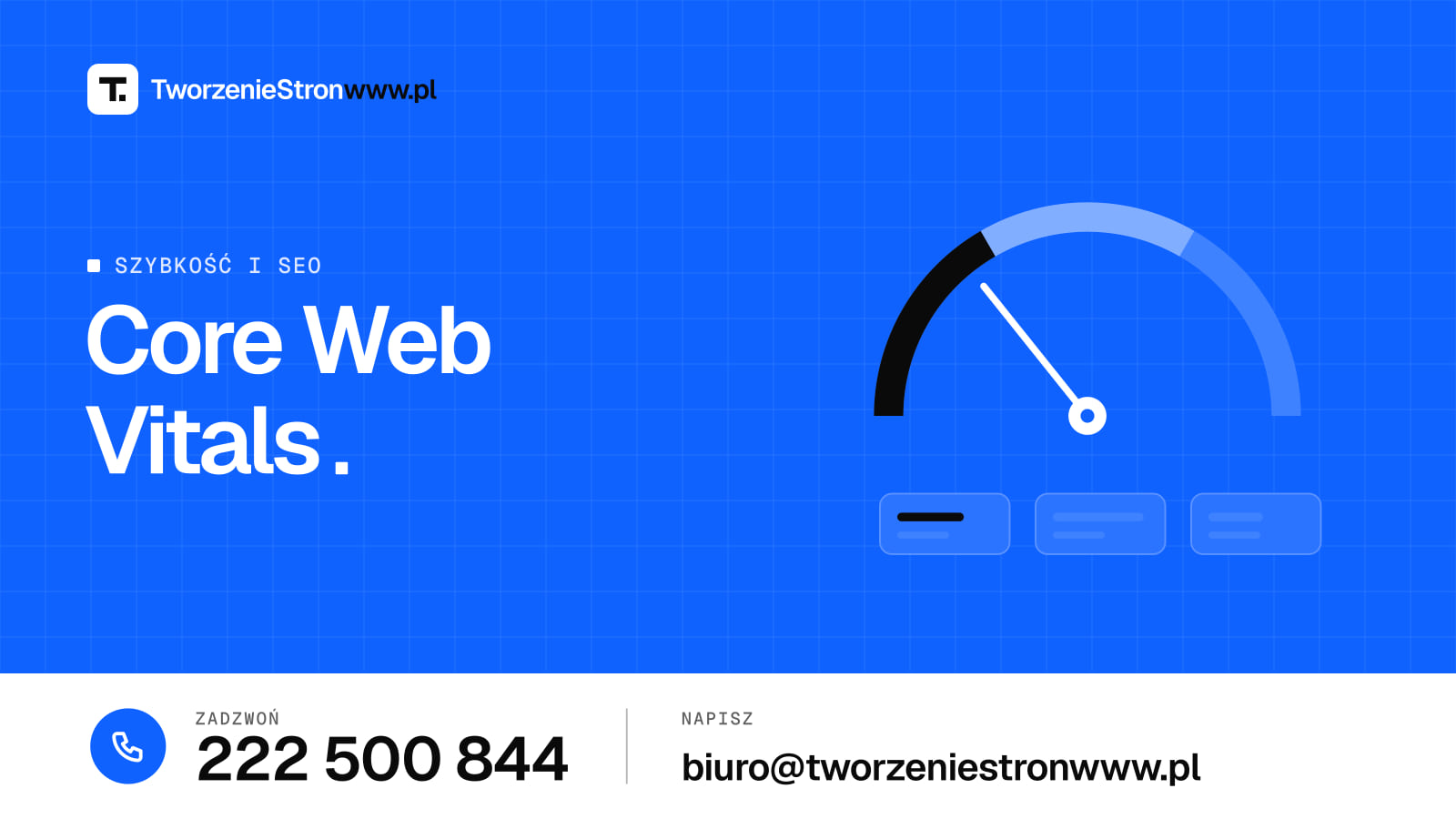 Core Web Vitals – grafika do artykułu „Core Web Vitals w praktyce: jak poprawić LCP, INP i CLS”