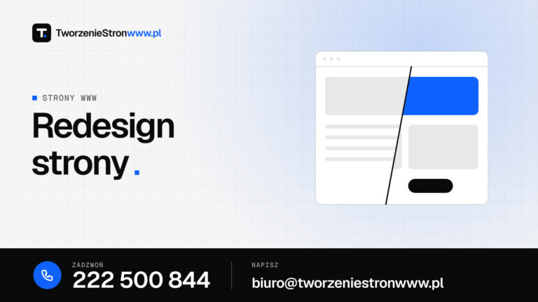 Redesign strony – grafika do artykułu „Kiedy przebudować stronę internetową – 8 sygnałów, że czas na zmiany”