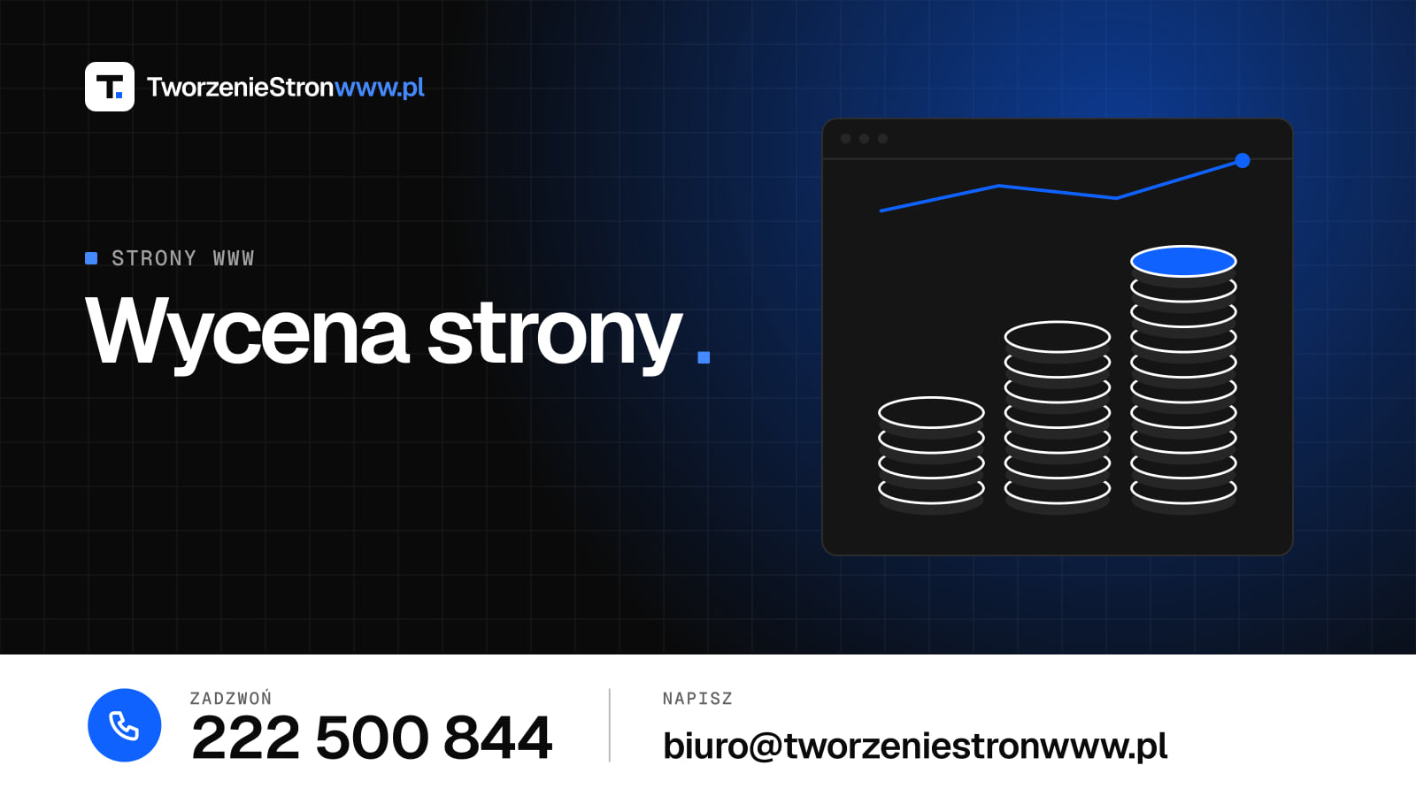 Wycena strony – grafika do artykułu „Od czego zależy koszt strony internetowej – co wpływa na wycenę”